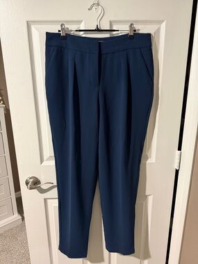 Forever 21 Navy Pleated Tapered Dress Pants